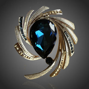 Brošňa luxusná modrá kvapka Georgina