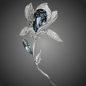 brošňa modrý kvet luxusná