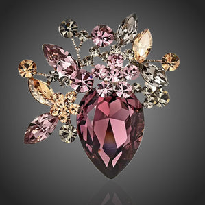 brošňa luxusná s kvetmi