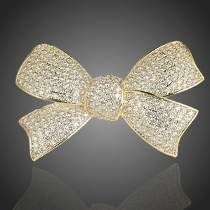 brošňa mašla so zirkónmi