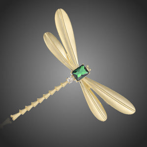 brošňa-vážka-so-zelenym-zirkonom