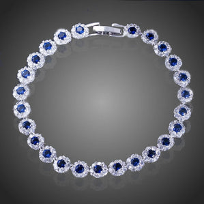 dámsky náramok luxusnej bižutérie modré zirkóny