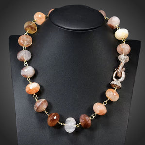 Náhrdelník s prírodným rutilovaným kremeňom