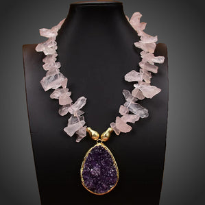 Náhrdelník s ametystom a ruženínom