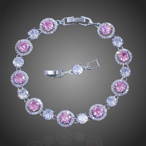 Náramok s ružovými zirkónmi Levenetta