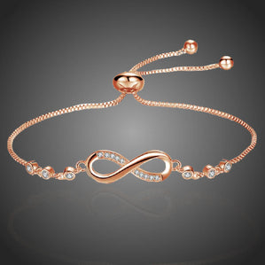 Náramok s krištáľmi Nekonečno ružový