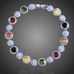 Náramok s farebnými zirkónmi Collorineta