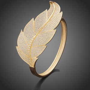 Náramok elegantný lístok Luxury Georgia zlatý