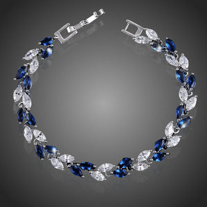 Náramok s modrými zirkónmi LeafLamour