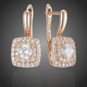 Náušnice kocky s čírymi zirkónmi Lannoa