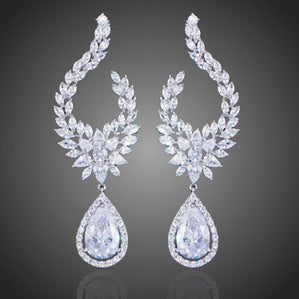 náušnice luxusné kvapky dlhé so zirkónmi