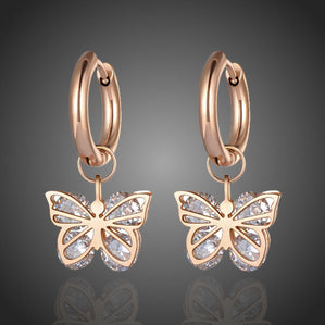 náušnice motýle z chirurgickej ocele