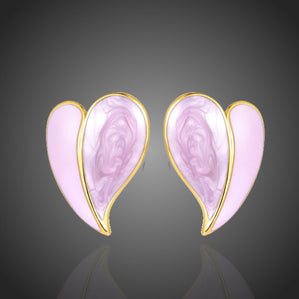 náušnice ružové srdcia z chirurgickej ocele