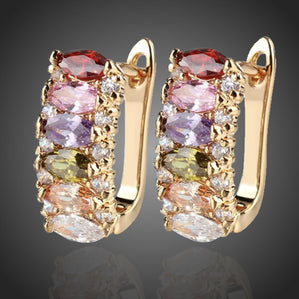 náušnice s farebnými zirkónmi
