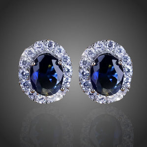 Náušnice s modrým zirkónom Beatrice