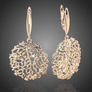 náušnice visiace strom so zirkónmi