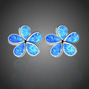 Náušnice s modrým opálom Phelle Flowers