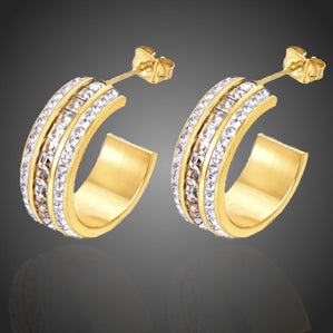 Náušnice polkruhy z chirurgickej ocele Seevia