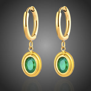 Náušnice zelené z chirurgickej ocele Tamariss