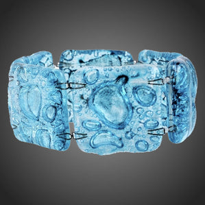 originálny nnáramok zo skla tyrkys bublinkový skladaný