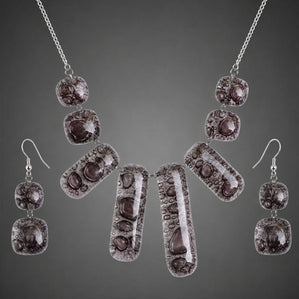 Set Arte sklenený hnedý bublinkový Elegante