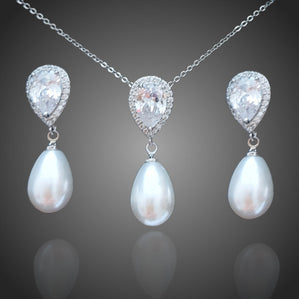 set kvapky s kristalľovými perlami