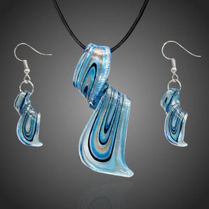 Šperkový set Murano sklo modrý