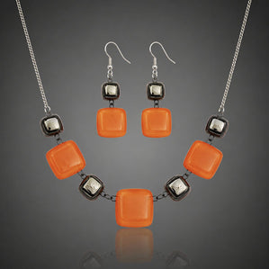 Set Arte sklenený oranžové kocky s platinou