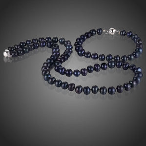 Set riečne perly čierne Agostines