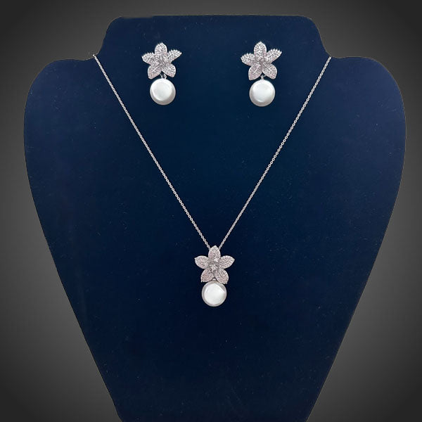 Set s krištáľovými perlami s kvetmi Jasmine