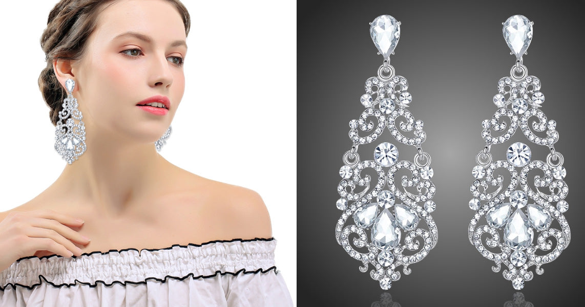 Náušnice veľké s krištáľmi Leonilda