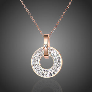 Náhrdelník kruh biely ocel Sanella