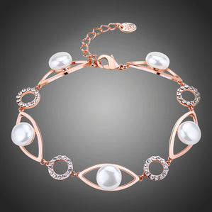 Náramok s perlami a čírymi krištáľmi Agatha