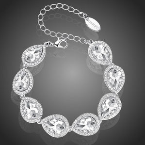 Náramok s kvapkami s čírymi krištálmi Leontilia