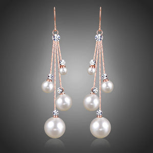 Náušnice s perlami dlhé Luigia