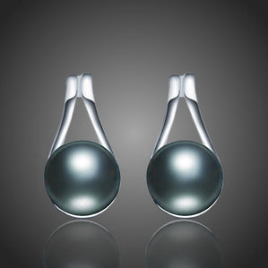 Náušnice s čiernymi riečnymi perlami Marciana