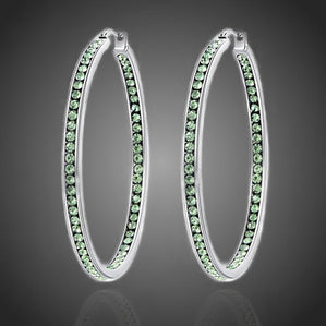 náušnice kruhy zelené z chirurgickej ocele