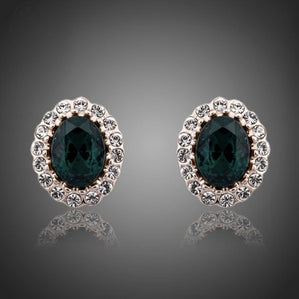 náušnice so zeleným zirkónom