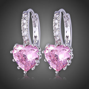 náušnice srdiečka ružové