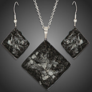 originálny set zo skla čierne čriepky